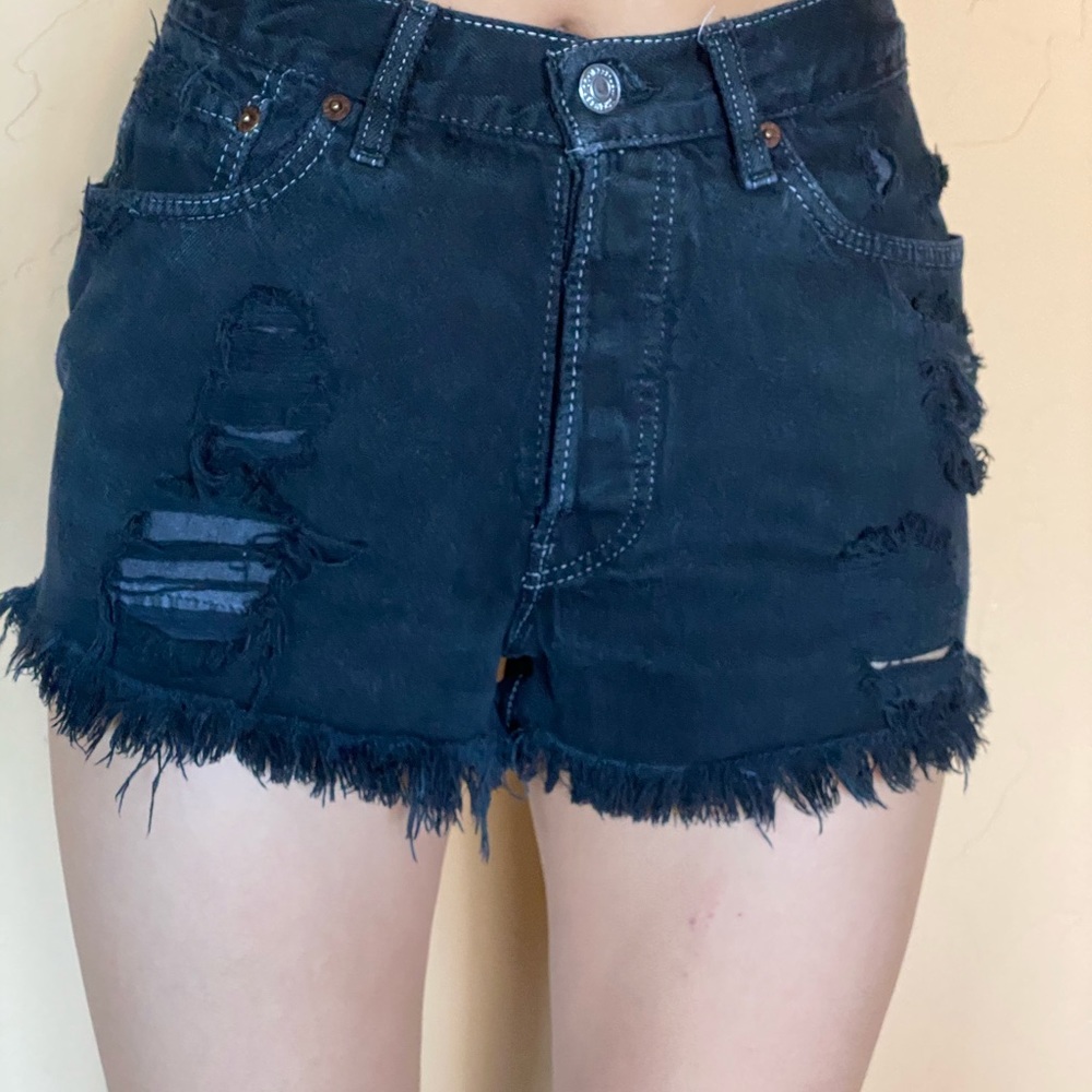 Levi's Vintage Black High Waist distressed denim